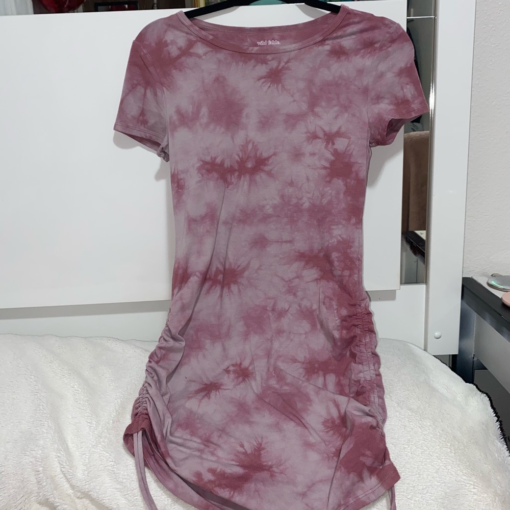 Pink tie dye dress.